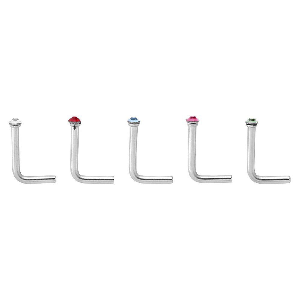 Piercing Jewelry BodyJewelleryShop Jewelled Nose Stud Set  foretadrenaline.com