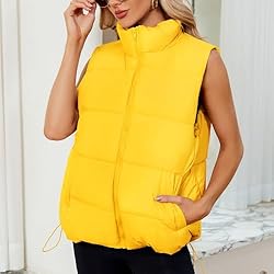 Century Star Yellow Puffer Vest Women Puffer Vest