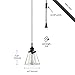 GLOBE Electric 65580 1-Light Plug-in Pendant, Matte Black, Clear Glass Shade, E26 Base Socket, Kitchen Island, Café, Decorative, Ceiling Hanging Light Fixture, Modern, Vintage, Bulb Not Included