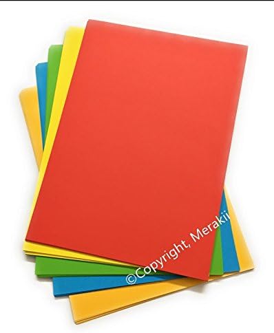Merakii Canvas Like Textured Coloured Cardstock Paper for Art and Craft, A3/240 Gsm Thick - Pack of 10 (5 Bright Assorted Colours)