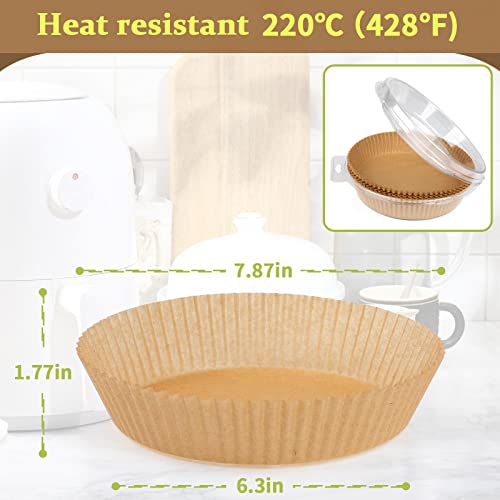Air Fryer Parchment Paper Liners 6.5 Inch 50 Pcs Disposable Airfryer
