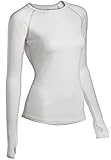 ColdPruf Women's Honeycomb Base Layer Long Sleeve Crew Neck Top, White, Medium