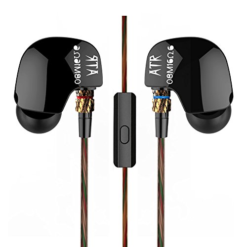 KZ ATR HIFI Stereo Super Bass Noise Isolating Sport In Ear Earphones With Mic (The Wirecutter Best Earbuds)