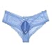 YiZYiF Sissy Pouch Men's Lingerie Floral Lace Bikini Briefs Criss Cross Jockstraps Panty Blue Medium