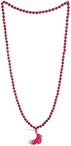 National Trading Co Malabar Gems Red Carnelian 108+1 (7.5 mm) Beads Rosary Mala