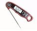 Digital Meat Thermometer Waterproof Fast Instant Read Foldable Kitchen Tool for BBQ accessories Best Food and Kitchen Thermometer Backlit with Calibration Red BBQ, Grill Accessories
