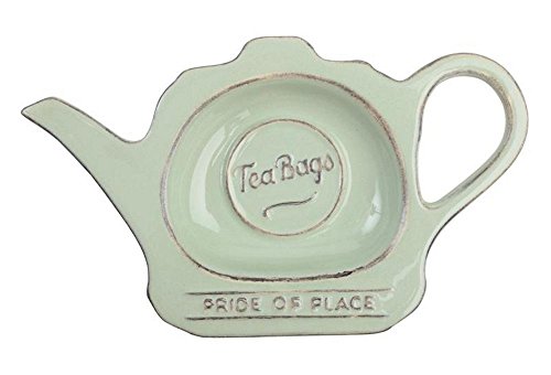 T&G Woodware Pride of Place Tea Bag Tidy in Old Green
