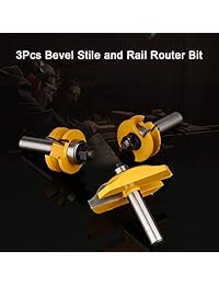HandsEase Juego de 3 piezas de 1 2" de vástago levantado panel armario puerta router Bit Set de fresado cortador