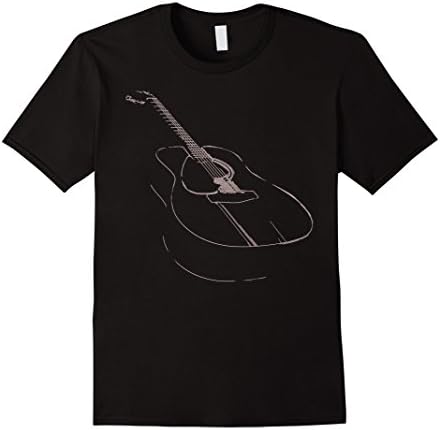 Mens Music T-Shirt Accoustic Guitar Tee Shirt XL Black