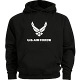 White Air Force wings hoodie Sweatshirt Black Medium