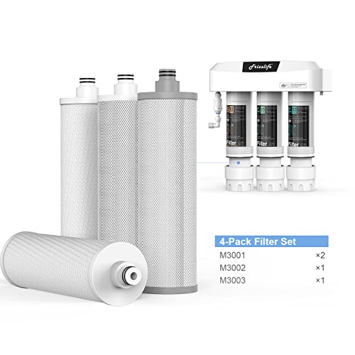 Frizzlife M3005 Replacement Filter Cartridge Set (4 Pack) for SK99,SP99,SK99 New and SP99 New Under Sink Water Filter System