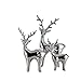Pure.Lifestyle Reindeers Electroplated Polished Chrome Ceramic Decoration Animals Figurine Milu Deer's Porcelain Sculptures Elks Statues Moose, Silver