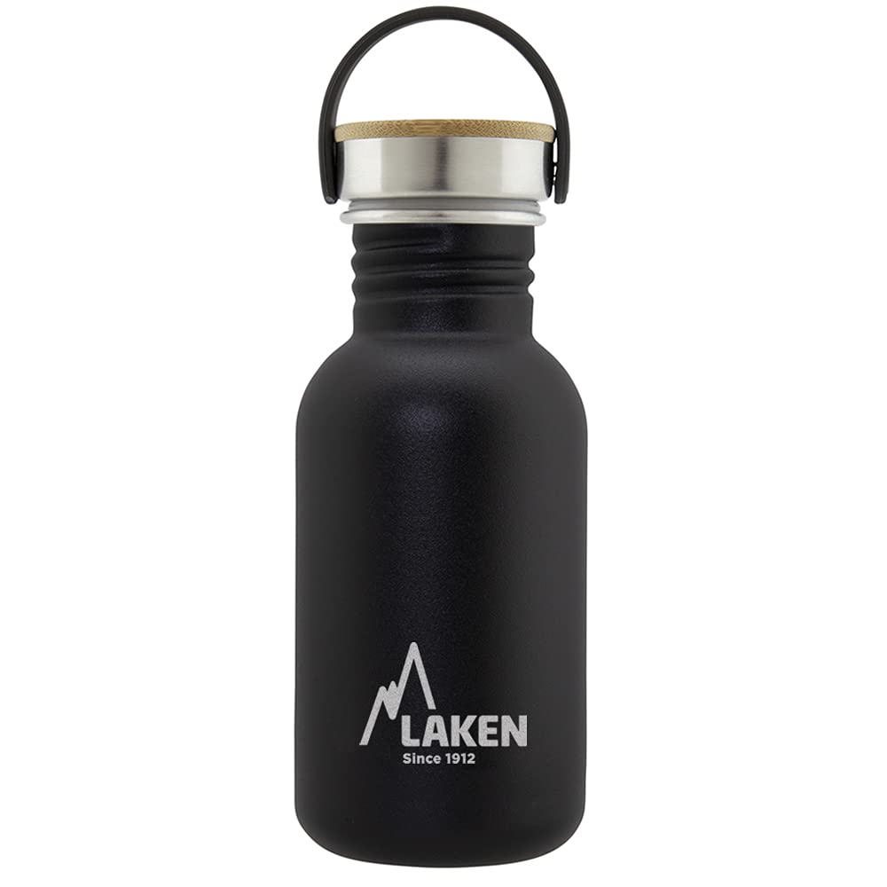 Laken Unisex - Adult Heavy Duty Stainless Steel Bottle 0.5 L Black 0.5