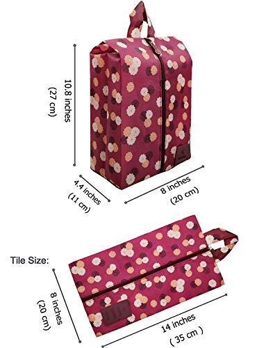 M-jump 4 Pack Shoe Bags,Portable Oxford Travel Shoe Bags with Zipper Closure (4 Pack)
