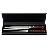 Master Racoon BBQ Meat Carving Knife and Fork with Case