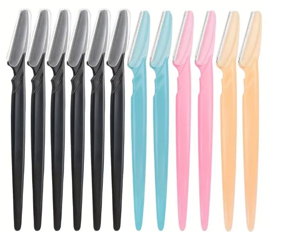 12 pieces Face Razor Dermaplaning facial Blades for Face Eyebrow Razor Facial Hair Remover Face Razors, Exfoliating Dermaplaning Tool Blades Shaver Trimmer Shaper for Women