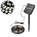ALLOMN Solar Strip Light, LED String Light Outdoor Waterproof Flexible LED Ribbon 9.8ft 90 LED Mood Rope Lighting for Garden Patio Yard Path Party Christmas Decoration (Cool White)