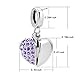 ShinyJewelry I Love You Heart Charm Dangle Synthetic Purple Crystal Bead for European Bracelet Necklace