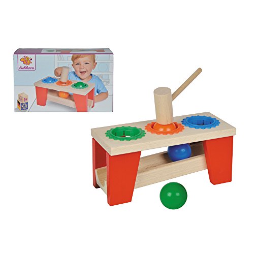 Eichhorn 100027244 - Klopfbank aus Holz, enthält: Hammer, 3x Kugeln, 5-tlg., 10,5x24x11cm, FSC 100% Zertifiziertes…