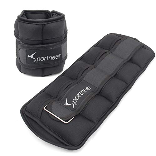 Sportneer Ankle Weights, Adjustable Weights Wrist Arm Leg Weight Straps for Fitness, Walking, Jogging, Workout, 1-5 lbs Each Pack, 2 Pack 2-10 lbs