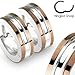 SER-0010 Pair of 316L Stainless Steel 2 Tone Hoop Earrings with Coffee IP Edges; Comes With Free Gift Box