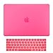 TOP CASE - 2017 & 2016 Macbook Pro 15 Case 2 in 1 Bundle, Rubberized Hard Case Cover + Matching Color Keyboard Cover for MacBook Pro 15-inch A1707 with Touch Bar ( Release 2017 & 2016 ) - Hot Pink
