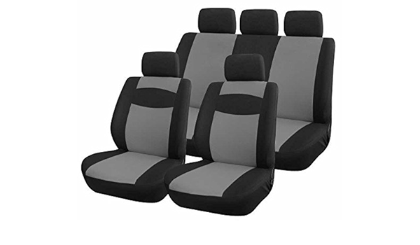 Funda universal para asiento de coche, color gris y negro, 9 unidades