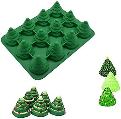 Mehome 3d Xmas Tree Silicone Mold Cake Mould Christmas Cookie Chocolate Baking Mold Christmas Fondant Cake Mold Amazon Co Uk Kitchen Home