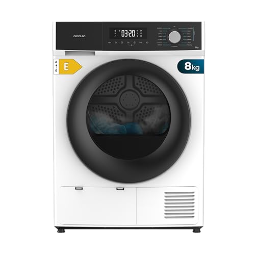 Sèche-linge Cecotec Bolero Dresscode Dry 8330, 8 kg, correspond à la classe d'efficacité énergétique A++, 15 programmes et fonctions telles que le séchage automatique, le repassage facile, Stop&Go