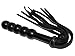 Prairie Horse Supply Leather Flogger with 5 Rounded Knobs Premium Quality Thick Leather Tails Solid Handle and Turkhead Knot Short Whip Stick Rod Crop