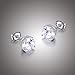 Amazon Collection Sterling Silver Round Cubic Zirconia Stud Earrings