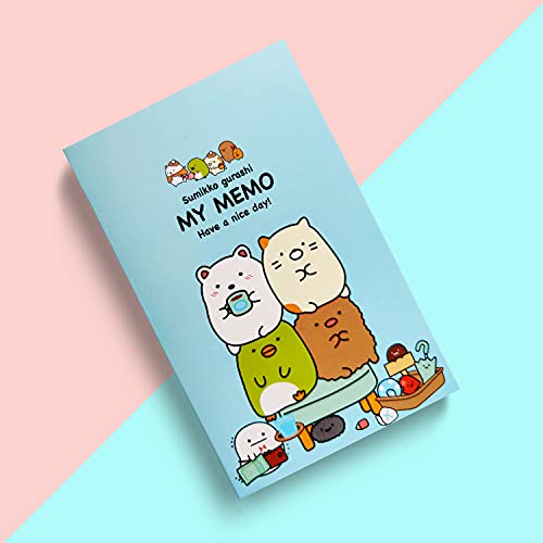 The Purple Tree Sumikko Gurashi Japanese Kawaii Stationery Sticky Notes 2 Fold Notebook (Pack of 1 , Assorted Color ) Cute Sticky Notes , Kawaii Stationery , Gift for Friends
