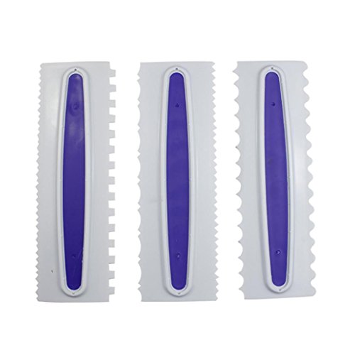 New Design!!Pop Sales!!Molyveva 3 Pcs Cake Edge Side Scraper Plastic Cutter Butter Cream Smoother Tools