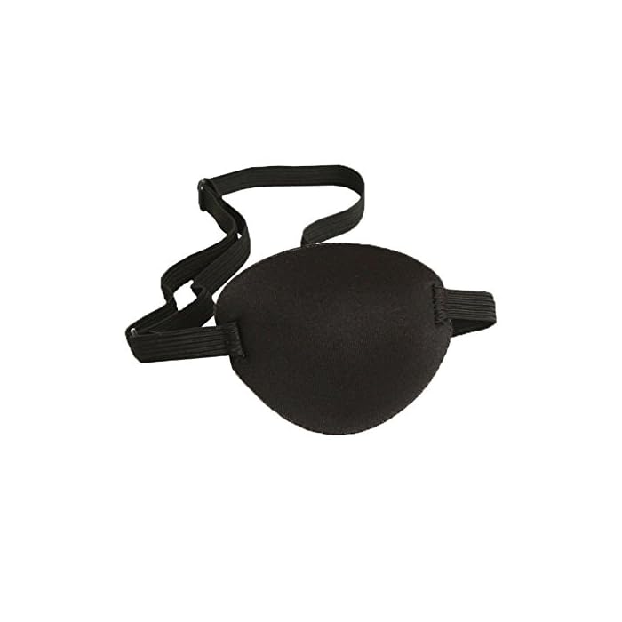 AKOAK 1 Pcs Adult Kid's Black Adjustable Soft and Comfortable Pirate Eye Patch Single Eye Mask for Amblyopia Lazy Eye