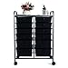 EaseOffice 12-Drawer Rolling Storage Cart with Heavy Duty Chrome Steel Frame for Home, Office, Beauty Salon and More, Black