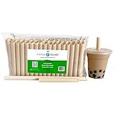 Pandaboard™ Compostable - Short - Bamboo Boba/Milkshake/Smoothie Straws - Unwrapped - bag of 100