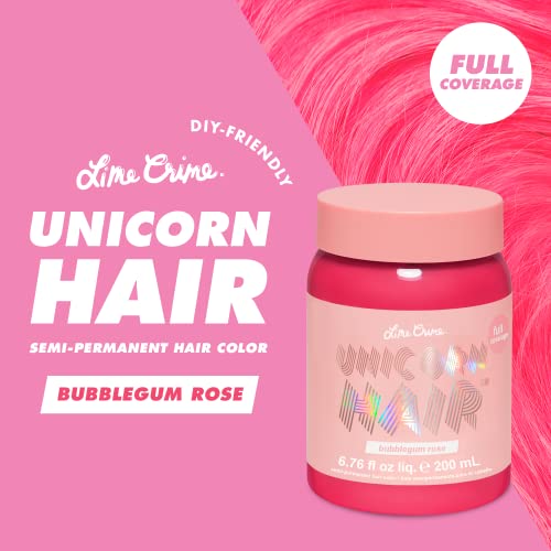 Lime Crime Unicorn Hair Dye Full Coverage, Bubblegum Rose (Rose Pink