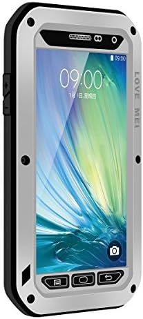 Love Mei Samsung Galaxy A5 Case;Shockproof Waterproof Dust/Dirt/Snow Proof Aluminum Metal Gorilla Glass Heavy Duty Protection Case Cover for Samsung Galaxy A5 (Silver)