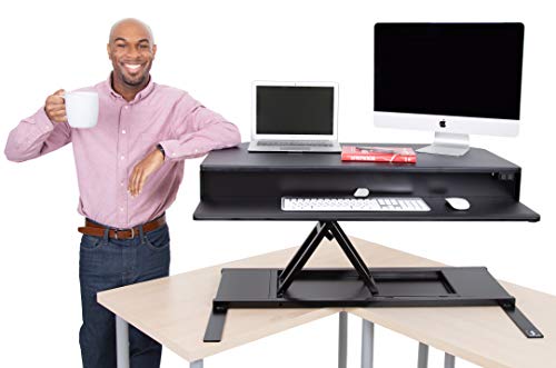 image for Stand Steady Flexpro Power 40 Inch Electric Corner Desk | 2 Level Stan