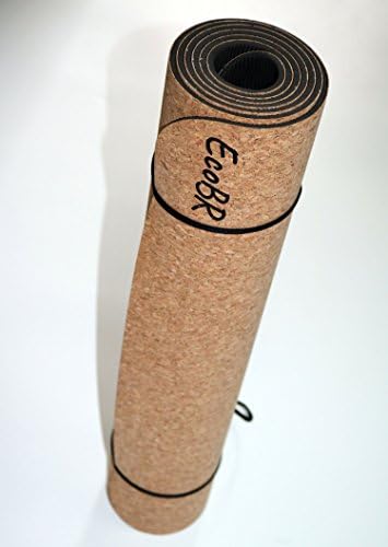 EcoBR Natural Cork Yoga Mat, 72" x 24" x 5mm (183cm x 61cm x 5mm), Rubber TPE, Non-slip, Eco-Friendly, Pilates and Floor Workouts, Hot Yoga, Indoor and Outdoor Activities