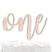 NANASUKO 1st Birthday Cake Topper - one - Double Sided Rose Gold Glitter - Premium Quality Made in USA