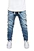 Victorious URBANJ Men's Indigo Drop Crotch Denim Jogger Pants