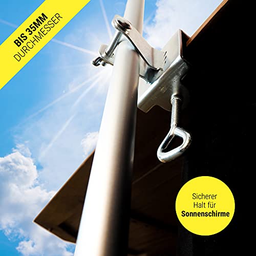 Tischklammer für Sonnenschirme | Premium Sonnenschirm-Halterung Sonnenschirm-Halter aus Metall | Schirmhalterung… – Bild 6
