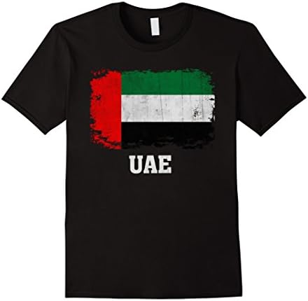 Men's UAE Flag Jersey T-shirt - Emirates Flag Casual Tee Shirt XL Black