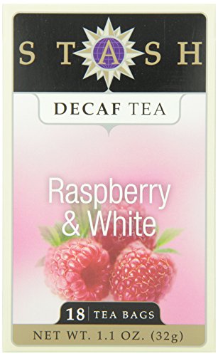 Stash Tea Decaf Raspberry & White Tea, 18 Count Tea Bags in Foil (Pack of 6)