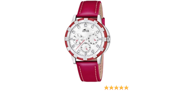 Lotus 15746/3 - Reloj analógico de Cuarzo para Mujer con Correa de Piel, Color Rojo