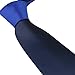 Coachella Ties Plain Two Color Contrast Knot Tie Microfiber Formal Necktie (R.blue/navy Blue)