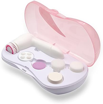 6-in-1 Multi-Functional Electric Facial Spin Face Brush，for sikn Care,Waterproof Cleansing System Portable Face Exfoliator Cleanser SPA Massager Scrubber Face Cleanser Brush with 6 Brush Heads