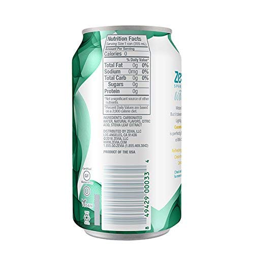 Zevia Sparkling Water Cucumber Lemon, 12 Ounce Cans (Pack Of 24) Pricepulse