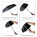 M&M² Lightweight Windproof Compact Travel Black Rain Umbrella Auto Open Close with Two Position Rotating LED Flashlight Handle